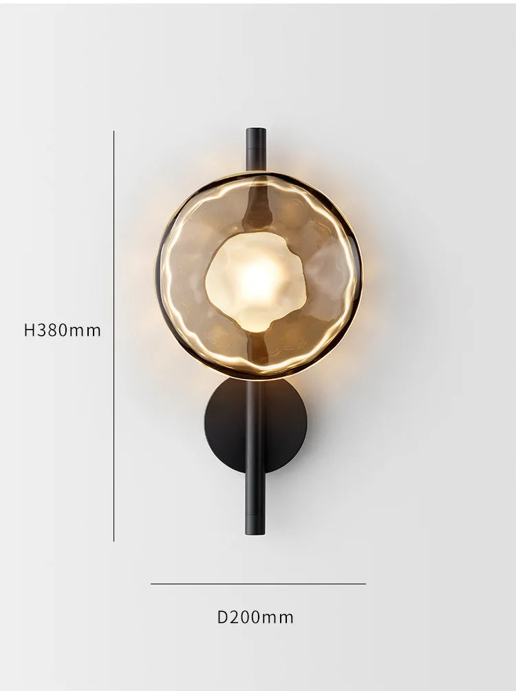 Contemporary clear glass wall light fixture
