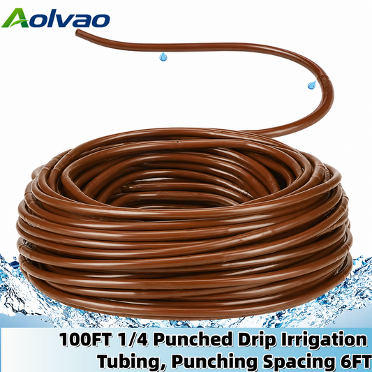 100FT 1/4" Punched Drip Irrigation Tubing