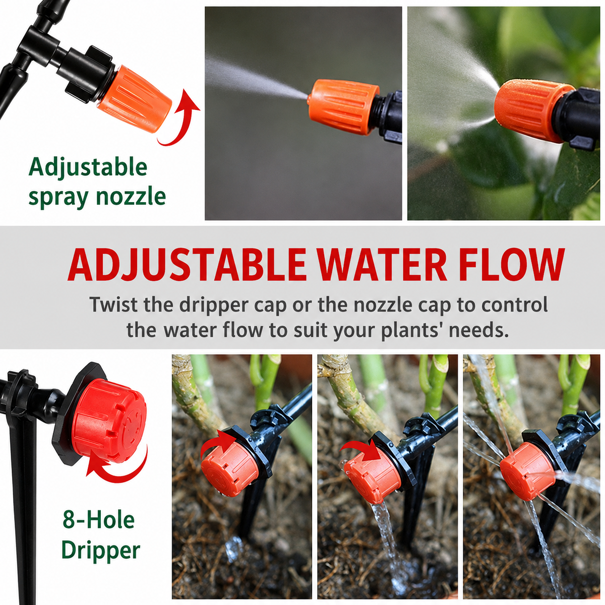 131FT / 40M Drip Irrigation Kit – Adjustable Garden Watering System