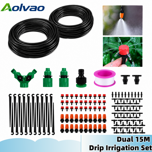 Dual 15M/49FT Drip Irrigation Kit